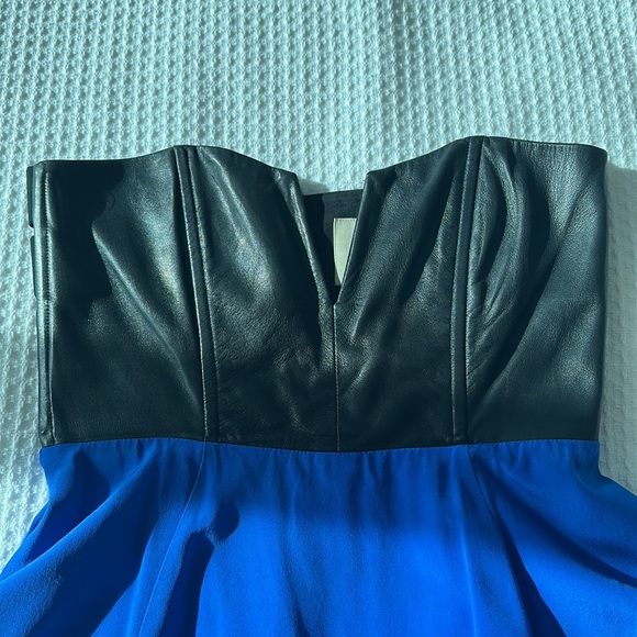 Mason blue/black leather and silk dress size 4 - Picture 3 of 11